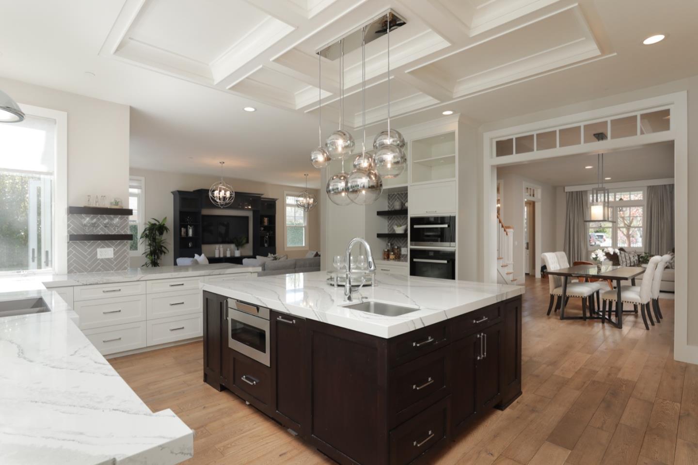 Luxury kitchen with white cabinets